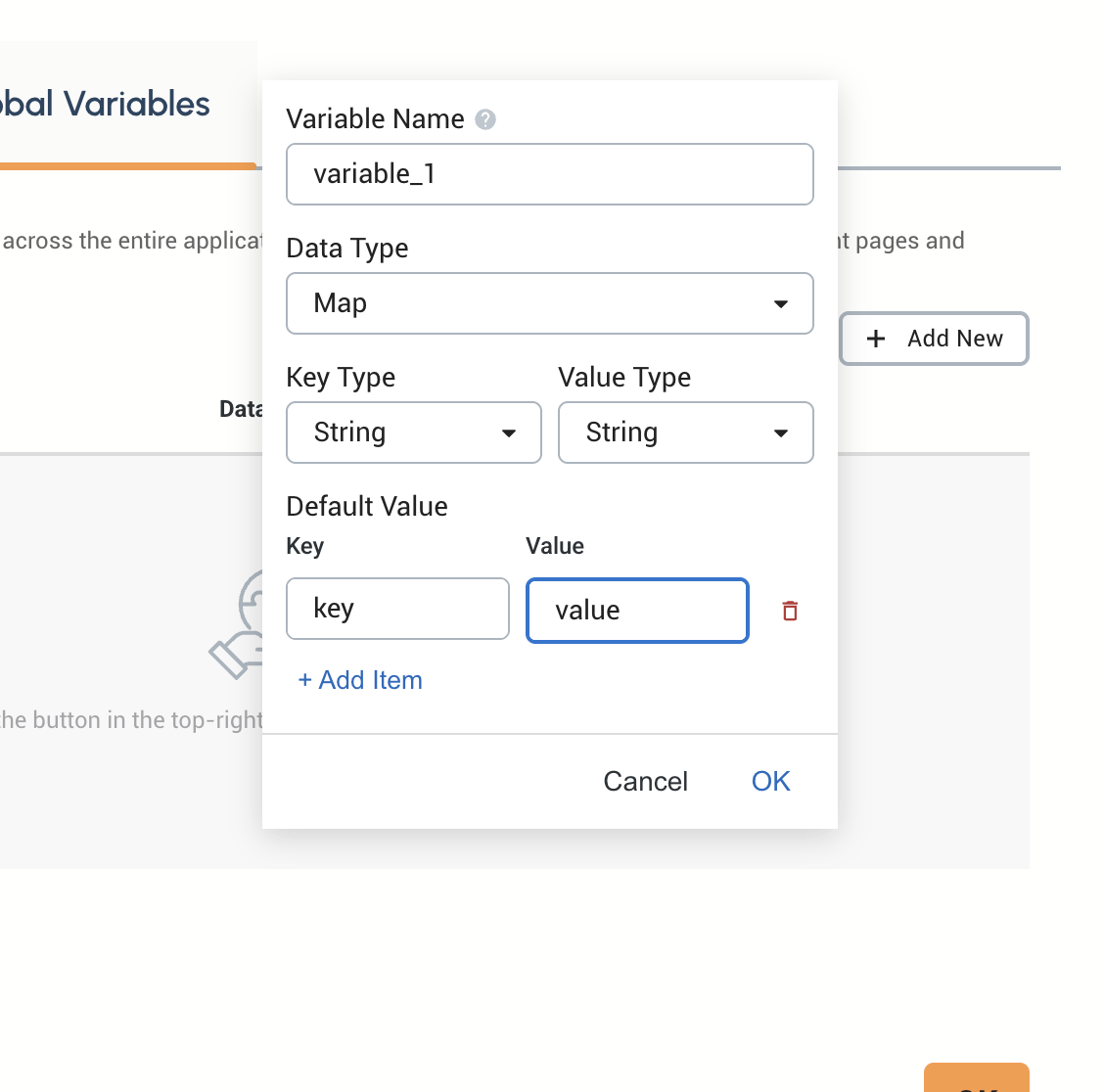global variables upsert